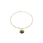 DARYL NECKLACE 18ct Gold Plated - Green Malachite