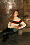 Cashmere Mix Jumper in Oatmeal Stripe by Mirla Beane