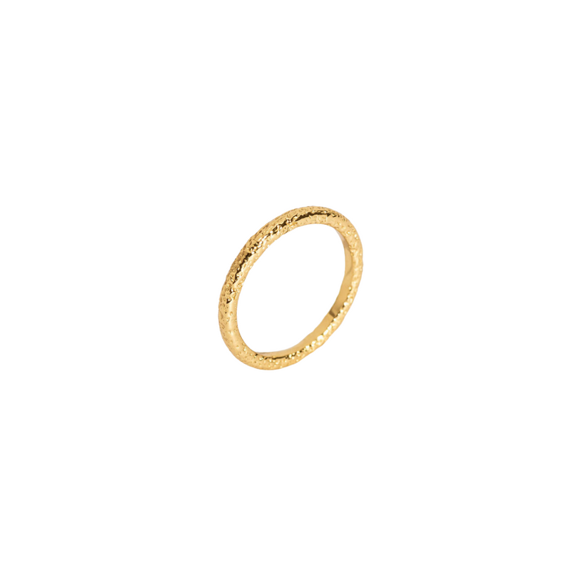 Antique Textured Gold Stacking Ring