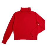 Anne Polo Neck Cropped Jumper in Red