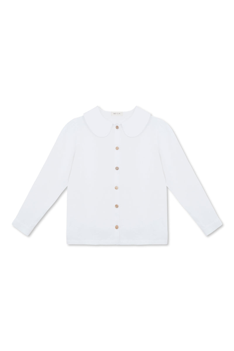 Claudine Linen Blouse in White by Ma + Lin