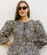 Bethany Tie Front Blouse In Cotton Leopard by The Well Worn