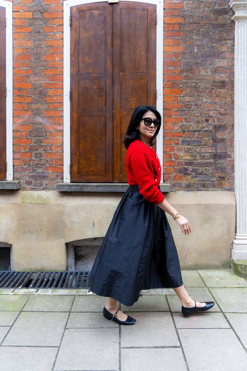 Tina Skirt in Black Silk by Elwin