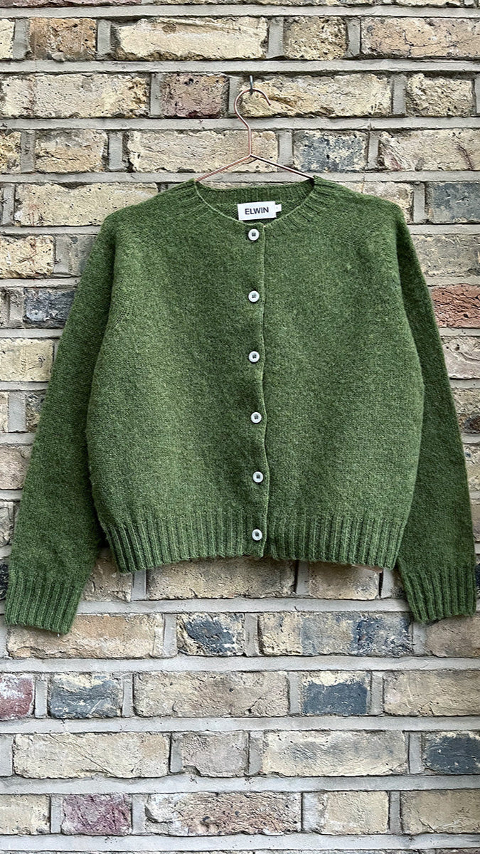 Ada Lambswool Cardigan Green by Elwin