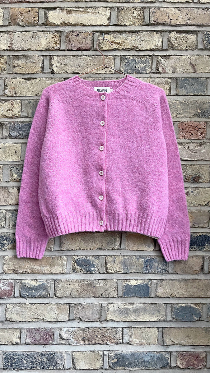 Ada Lambswool Cardigan Pink by Elwin