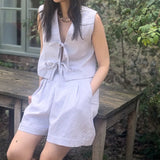 Gracie Mushroom Gingham Bow Vest