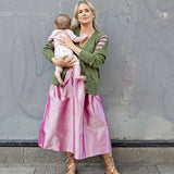Dark  Pink Silk Tina Skirt