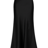 Aldgate Black Satin Maxi Skirt