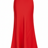 Aldgate Cherry Red Satin Maxi Skirt