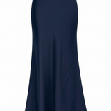 Aldgate Navy Satin Maxi Skirt