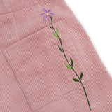 Amelia Wide Leg Trouser in Soft Pink Cotton Corduroy