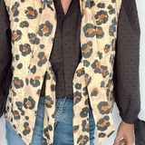 Animal Print Quilted Bow Gilet