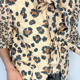 Animal Print Quilted Bow Gilet
