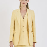 Tailored Skirt in Butter Yellow Linen