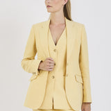 Single-Breasted Blazer in Butter Yellow Linen