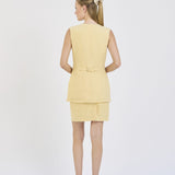 Tailored Skirt in Butter Yellow Linen