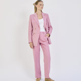 Double Breasted Blazer in Dusty Pink Linen