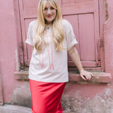 SAMPLE Ridley Red Satin Slip Skirt