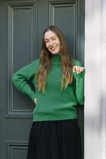 Moss Stitch Chunky Sweater in Pagoda Green by Quinton + Chadwick