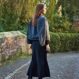 Aldgate Black Satin Maxi Skirt
