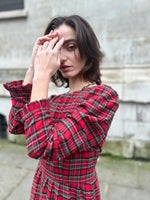Red Stewart Tartan Flora Dress