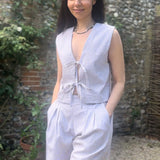 Gracie Mushroom Gingham Bow Vest