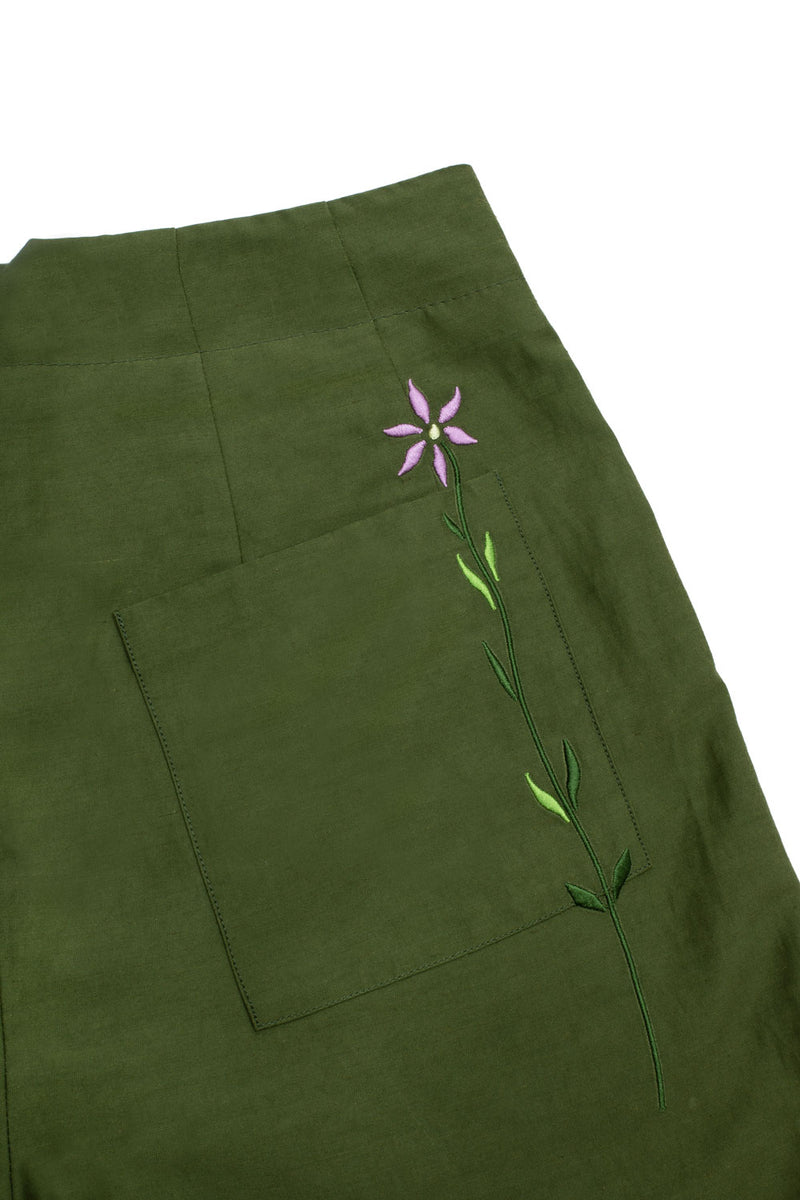 Bessie A-Line Short in Rich Green by Saywood