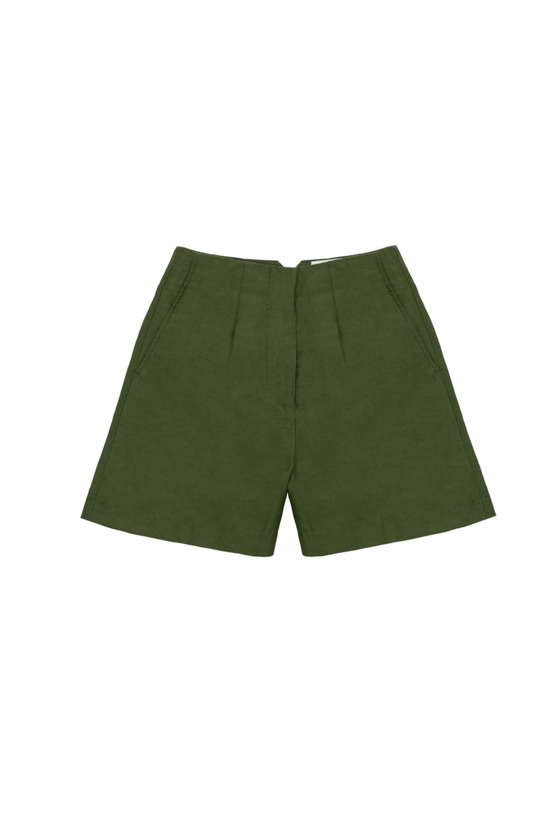 Bessie A-Line Short in Rich Green by Saywood