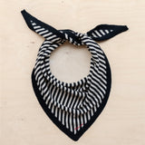 Merino Triangle Scarf in Black Stripe