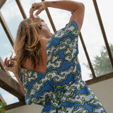 Blue Clouds Loose Fit EcoVera and Linen Jumpsuit