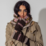 Book Worm Mittens in Cocoa with Calamine