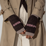 Book Worm Mittens in Cocoa with Calamine