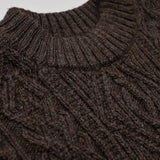Freyja British Wool Cable Sweater in Peat