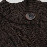 Freyja British Wool Cable Cardigan in Peat