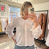 Luna Blouse in White Broderie
