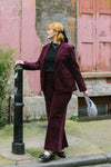 Burgundy Cord Wide Leg Trouser by Albaray