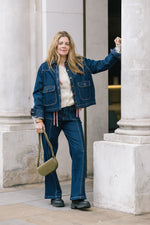 Denim Jean with Patch Pockets and a Bootcut Leg by Mirla Beane