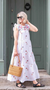Nicoletta Embroidered Dress In Jasmine by Dilli Grey