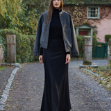 Aldgate Black Satin Maxi Skirt