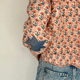 Pippa Cotton Quilted Jacket in Salmon