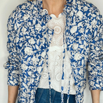 Clem Cotton Quilted Jacket in Indigo by 46 Stitch