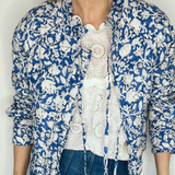 Clem Cotton Quilted Jacket in Indigo by 46 Stitch