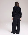 Marley Wide Leg Cargo Trouser in Black by Cape Cove