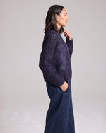 Waffle Stitch Italian Jumper in Navy by Cape Cove