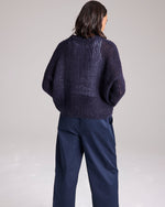 Waffle Stitch Italian Jumper in Navy by Cape Cove