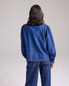 Cove Silk Blouse in Navy by Cape Cove