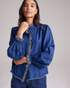 Cove Silk Blouse in Navy by Cape Cove