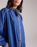 Cove Silk Blouse in Navy by Cape Cove