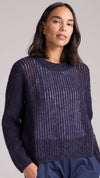 Waffle Stitch Italian Jumper in Navy by Cape Cove