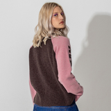 Do No Harm Take No Shit Lambswool Cardigan in Cocoa & Calamine